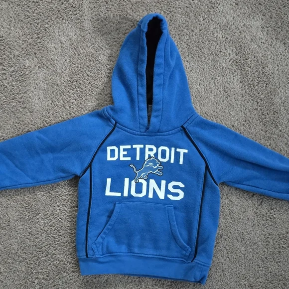 NFL Detroit Lions Football Kids Toddler 3T Blue Hoodie Sports - Picture 2 of 5